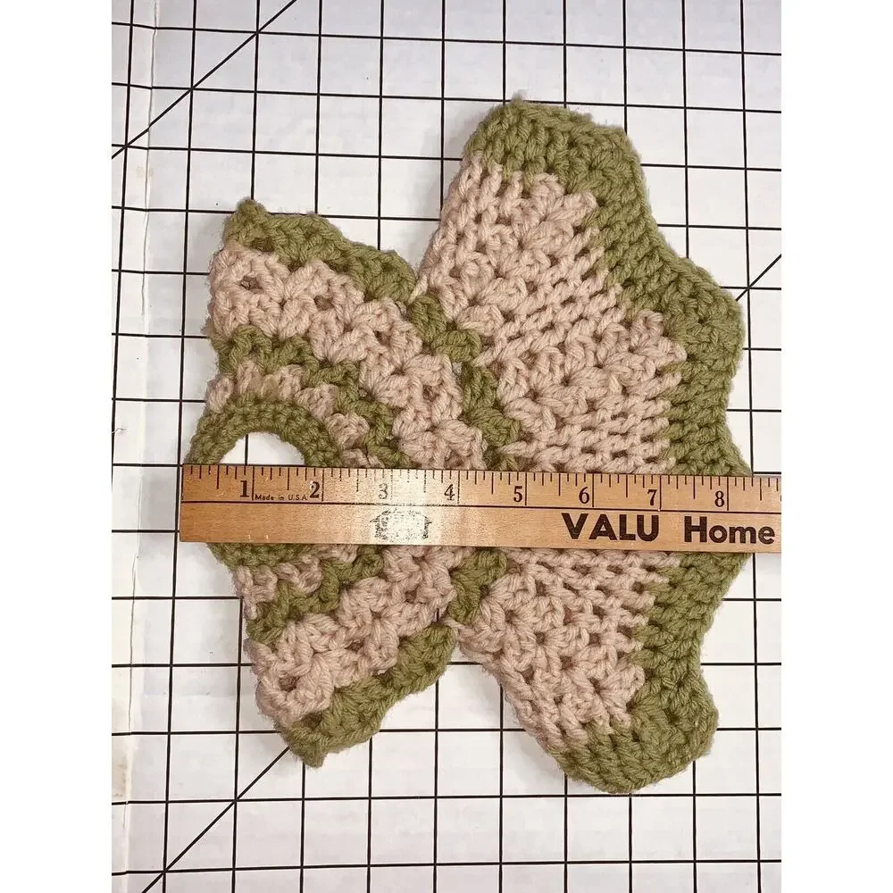 Vtg Crochet Dress Many Uses Potholder Trivet Wine Dish Bottle 8.5